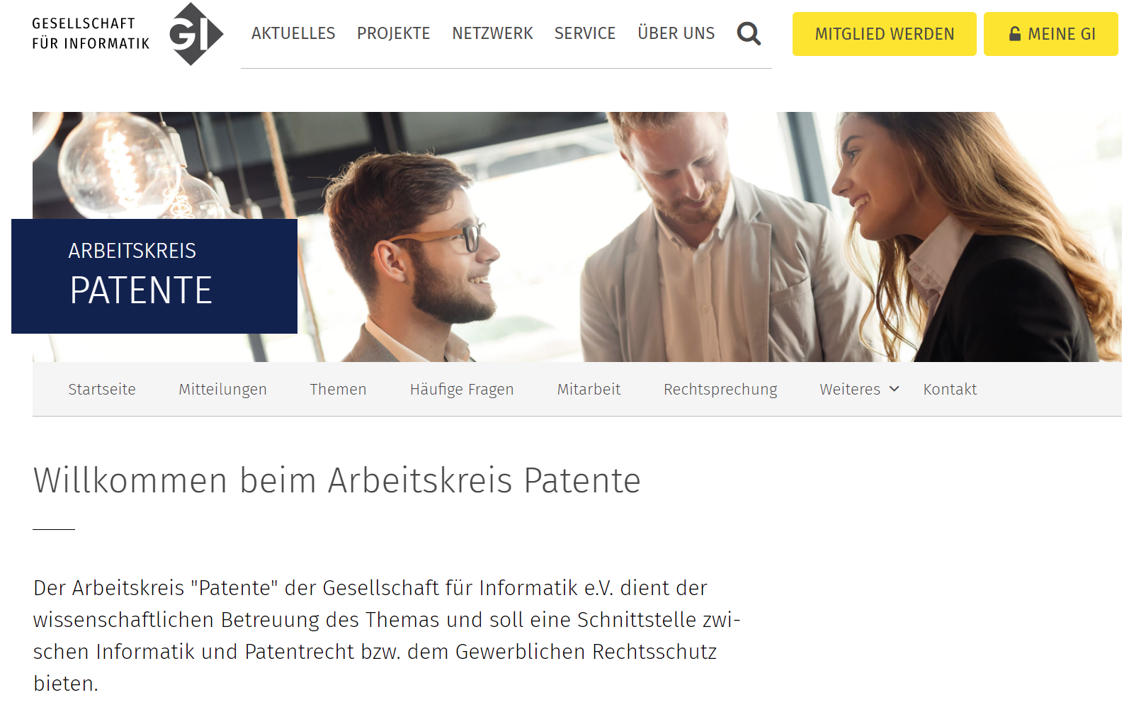 Read more about the article Arbeitskreis „Patente“ der GI